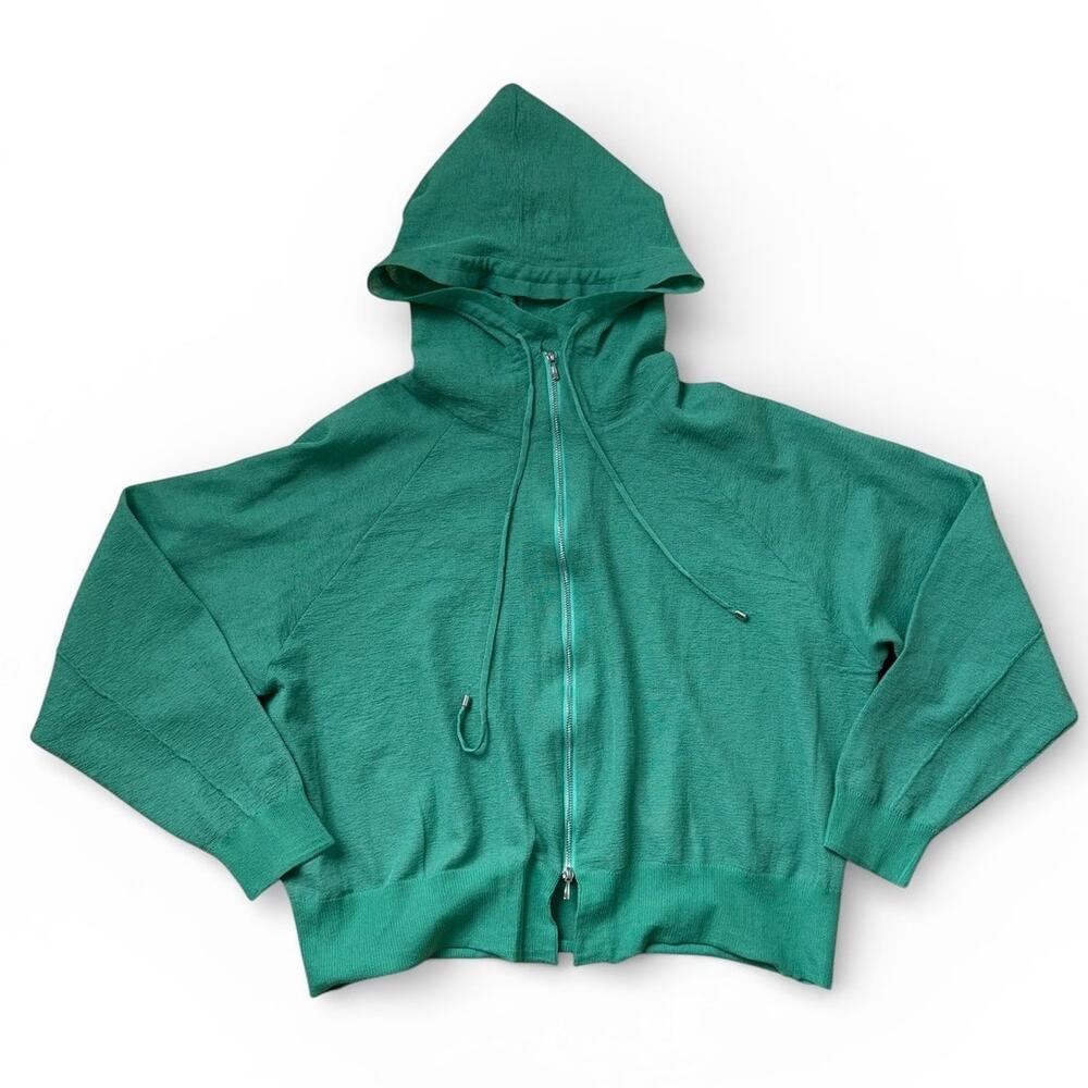 For Me FM2050 Green Lightweight Oversized Boxy Cut Full Zip Hoodie One Size
